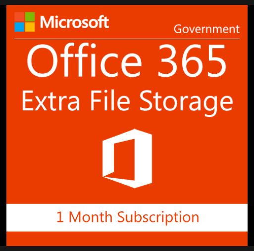 NCE Office 365 Extra File Storage (Non-Profit Pricing)- Monthly Commit